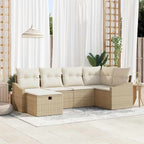 Sofa Set mit Kissen 7 pcs Poly-Rattan