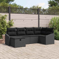 Sofa Set mit Kissen 7 pcs Poly-Rattan