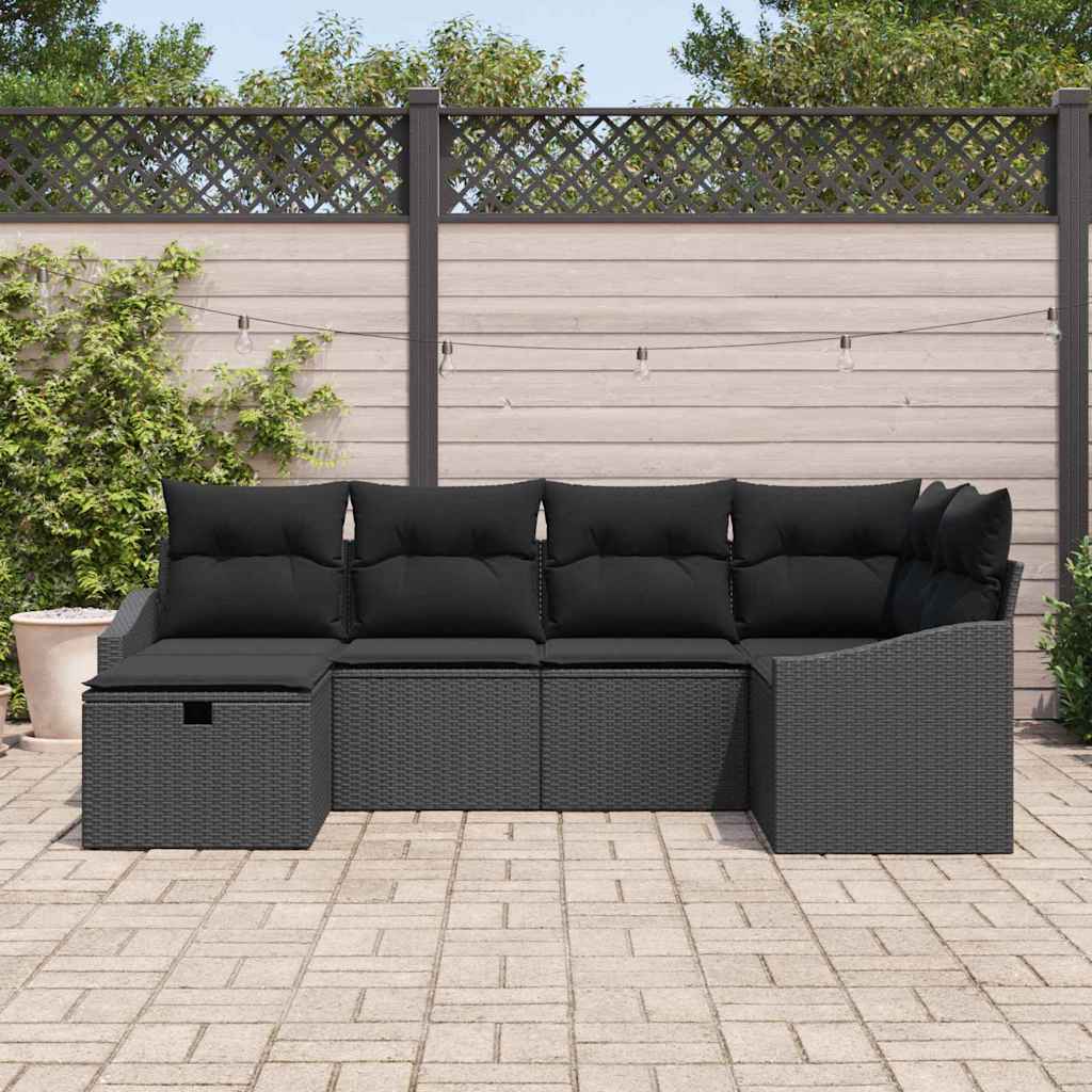 Sofa Set mit Kissen 7 pcs Poly-Rattan