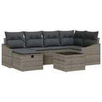 Sofa Set mit Kissen 7 pcs Poly-Rattan