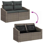 Sofa Set mit Kissen 7 pcs Poly-Rattan