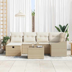 Sofa Set mit Kissen 6 pcs Poly-Rattan