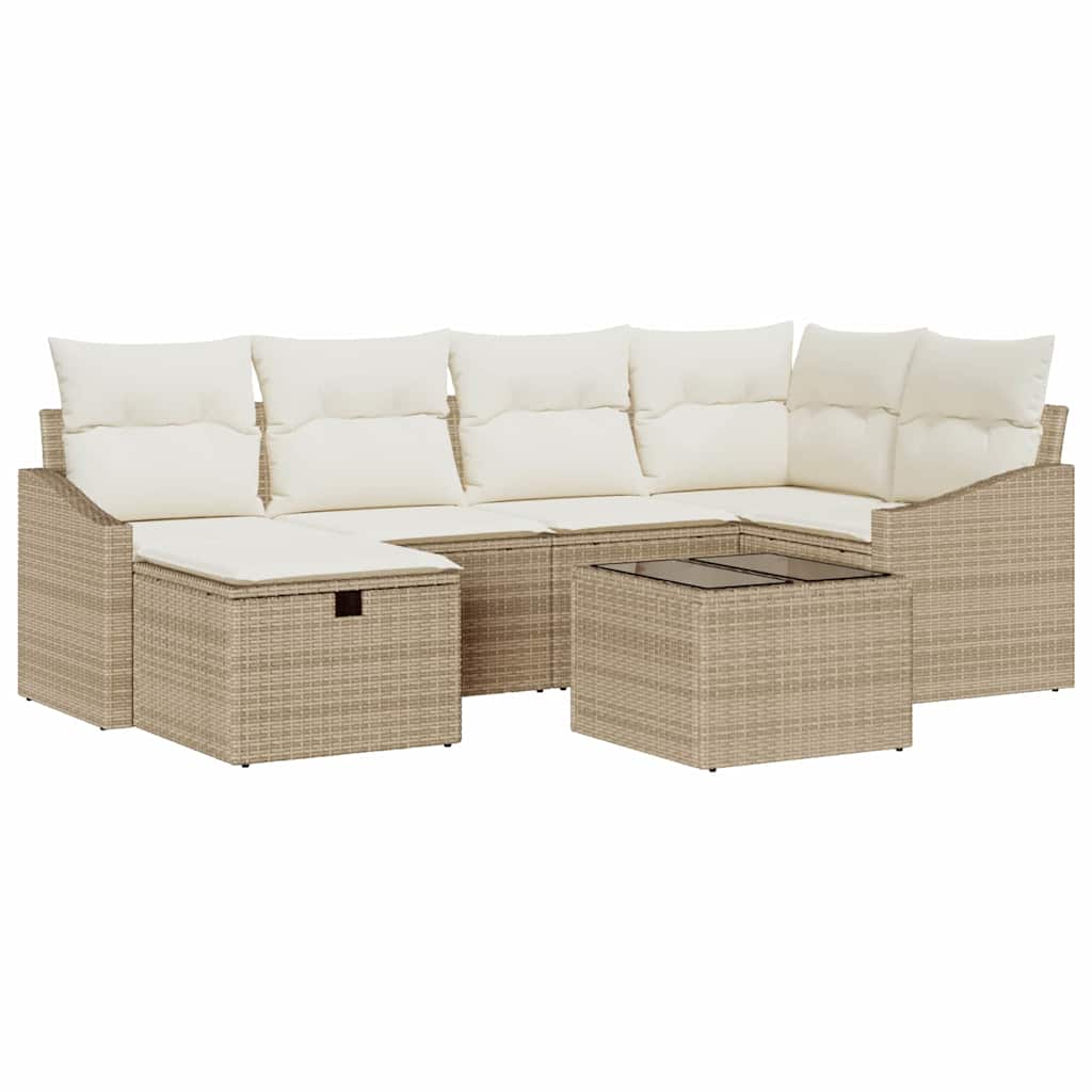 Sofa Set mit Kissen 6 pcs Poly-Rattan
