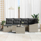 Sofa Set mit Kissen 6 pcs Poly-Rattan
