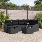 Sofa Set mit Kissen 7 pcs Poly-Rattan
