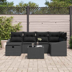 Sofa Set mit Kissen 7 pcs Poly-Rattan