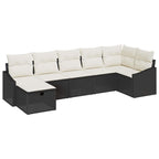 Sofa Set mit Kissen 7 pcs Poly-Rattan