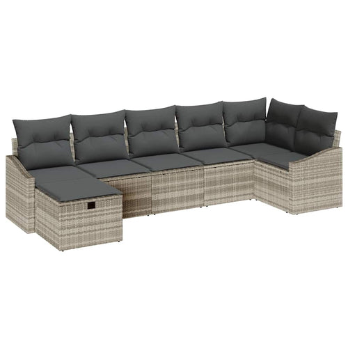 Sofa Set mit Kissen 8 pcs Poly-Rattan