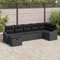 Sofa Set mit Kissen 7 pcs Poly-Rattan
