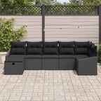 Sofa Set mit Kissen 7 pcs Poly-Rattan