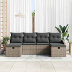 Sofa Set mit Kissen 6 pcs Poly-Rattan