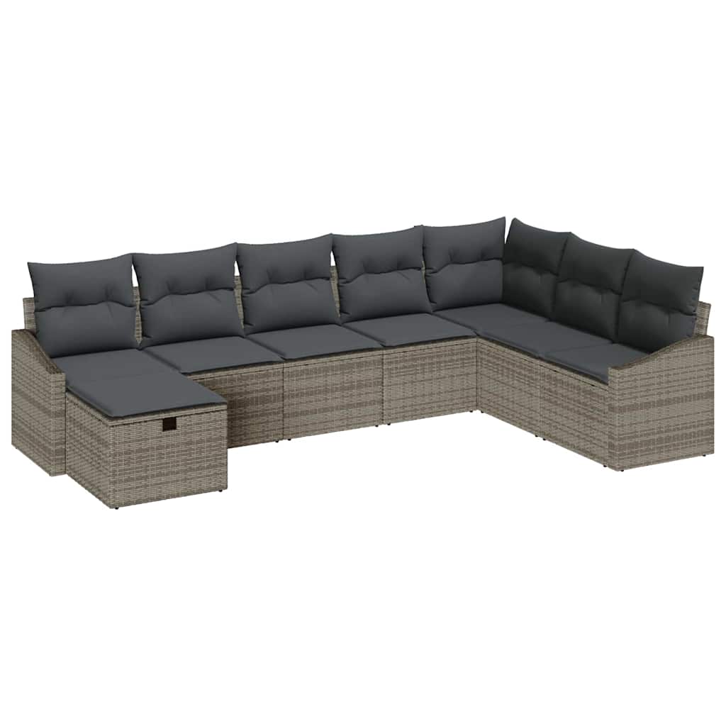 Sofa Set mit Kissen 9 pcs Poly-Rattan