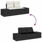 Sofa Set mit Kissen 4 pcs Poly-Rattan