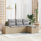 Sofa Set mit Kissen 4 pcs Poly-Rattan