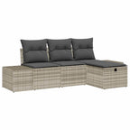 Sofa Set mit Kissen 4 pcs Poly-Rattan