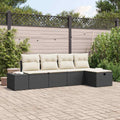 Sofa Set mit Kissen 5 pcs Poly-Rattan
