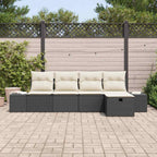 Sofa Set mit Kissen 5 pcs Poly-Rattan