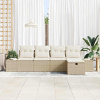 Sofa Set mit Kissen 5 pcs Poly-Rattan