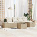 Sofa Set mit Kissen 6 pcs Poly-Rattan