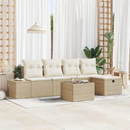 Sofa Set mit Kissen 6 pcs Poly-Rattan
