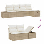 Sofa Set mit Kissen 6 pcs Poly-Rattan