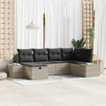 Sofa Set mit Kissen 7 pcs Poly-Rattan