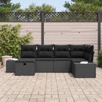 Sofa Set mit Kissen 6 pcs Poly-Rattan