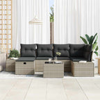 Sofa Set mit Kissen 6 pcs Poly-Rattan