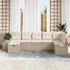 Sofa Set mit Kissen 7 pcs Poly-Rattan