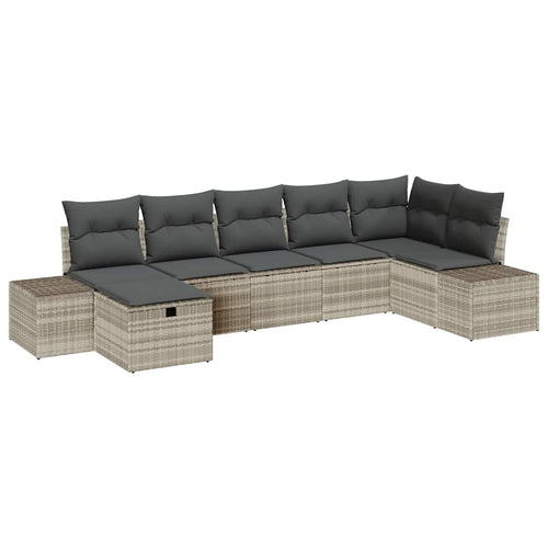 Sofa Set mit Kissen 8 pcs Poly-Rattan