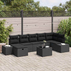 Sofa Set mit Kissen 8 pcs Poly-Rattan