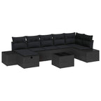 Sofa Set mit Kissen 8 pcs Poly-Rattan