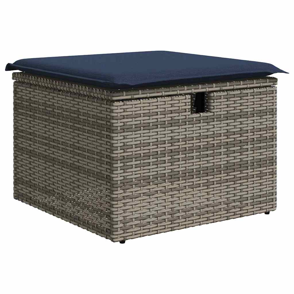 Gartensofa-set mit Kissen mit Speicher 6 pcs Grau Poly Rattan