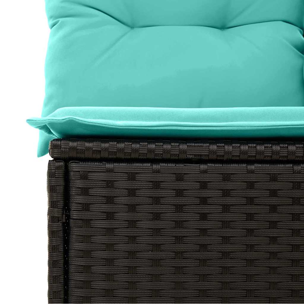 Gartensofa-set mit Kissen 8 pcs Schwarz Poly Rattan