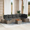 Gartensofa-set mit Kissen mit Speicher 8 pcs Grau Poly Rattan