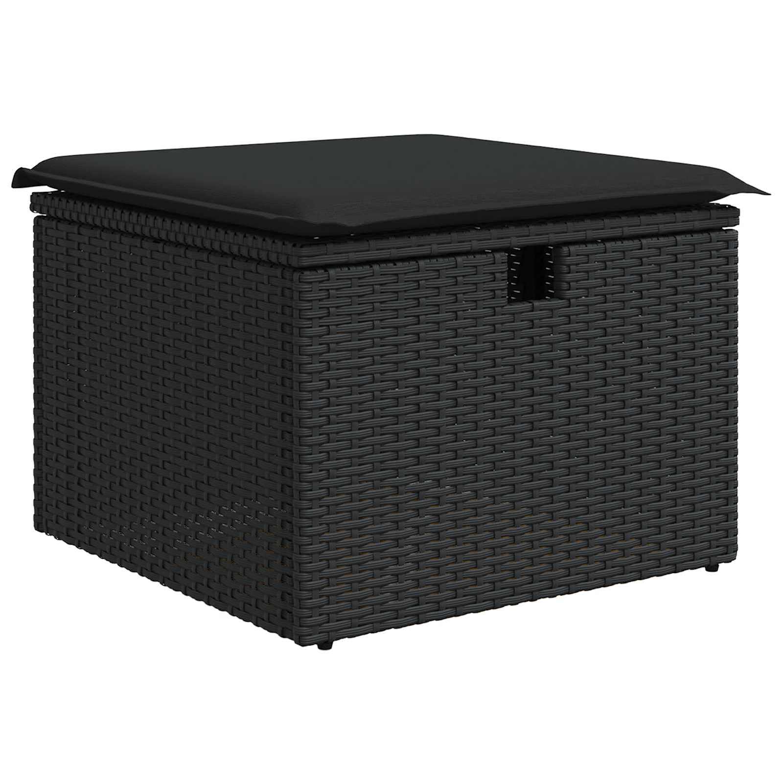 Gartensofa-set mit Kissen 4 pcs Schwarz Poly-Rattan