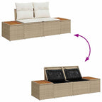 Garten-Sofa-Set mit Kissen 5 pcs Beige Poly Rattan