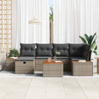 Garten-Sofa-Set 7 pcs Grau 55 x 62 x 69 cm Poly Rattan