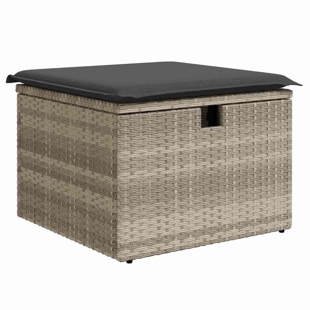 Garten-Sofa-Set mit Kissen 7 pcs Grau Poly Rattan