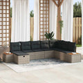 Gartensofa-set mit Kissen mit Speicher Grau Poly-Rattan