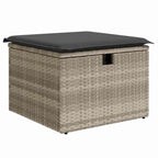 Gartensofa-set mit Kissen mit Speicher Grau Poly-Rattan