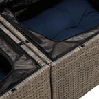 Garten-Sofa-Set 7 pcs Grau Poly-Rattan