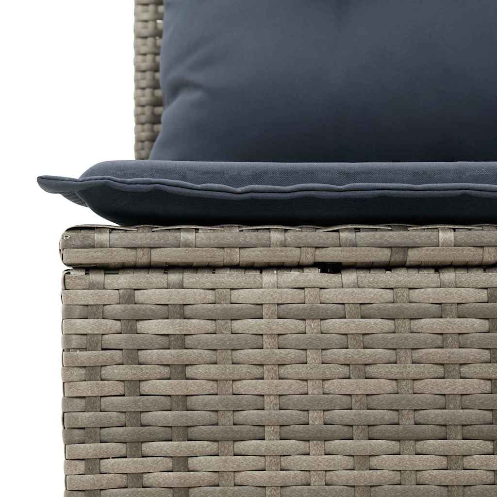 Garten-Sofa-Set 7 pcs Grau Poly-Rattan
