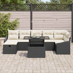 Garten-Sofa-Set 8 pcs Schwarz Poly-Rattan