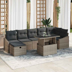 Garten-Sofa-Set 8 pcs Grau Poly-Rattan