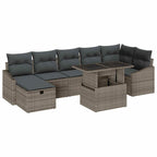Garten-Sofa-Set 8 pcs Grau Poly-Rattan