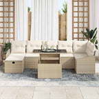 Garten-Sofa-Set 8 pcs Beige Poly-Rattan