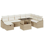 Garten-Sofa-Set 9 pcs Beige Poly-Rattan