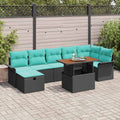 Garten-Sofa-Set 8 pcs Schwarz Poly-Rattan