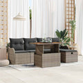 Garten-Sofa-Set 6 pcs Grau Poly-Rattan